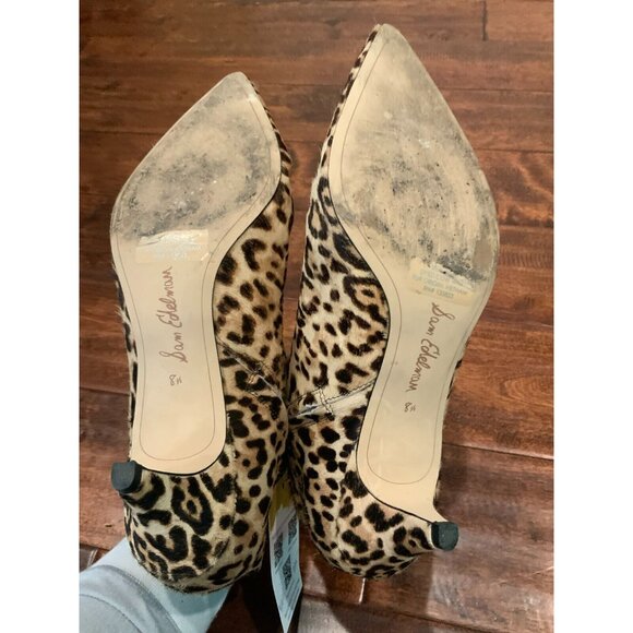 Sam Edelman Tan Leopard Print Dyed Cow Hair Kinzey Ankle Booties, Size 8.5 (US) - Picture 7 of 8
